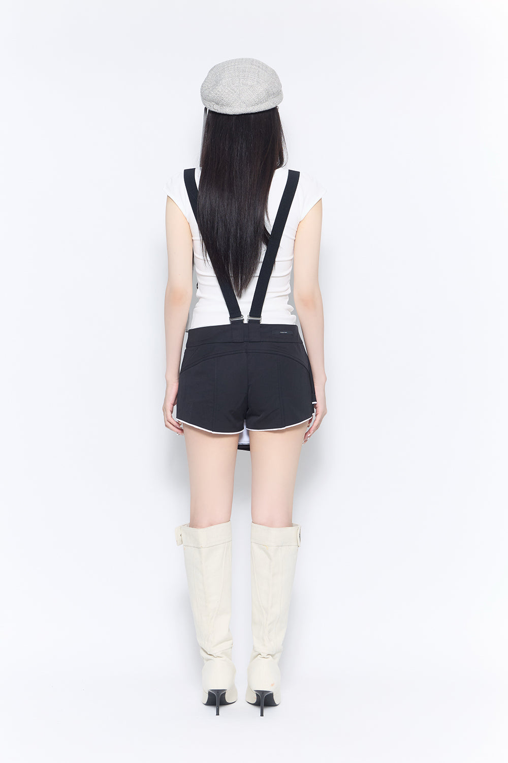 draped  suspender shorts