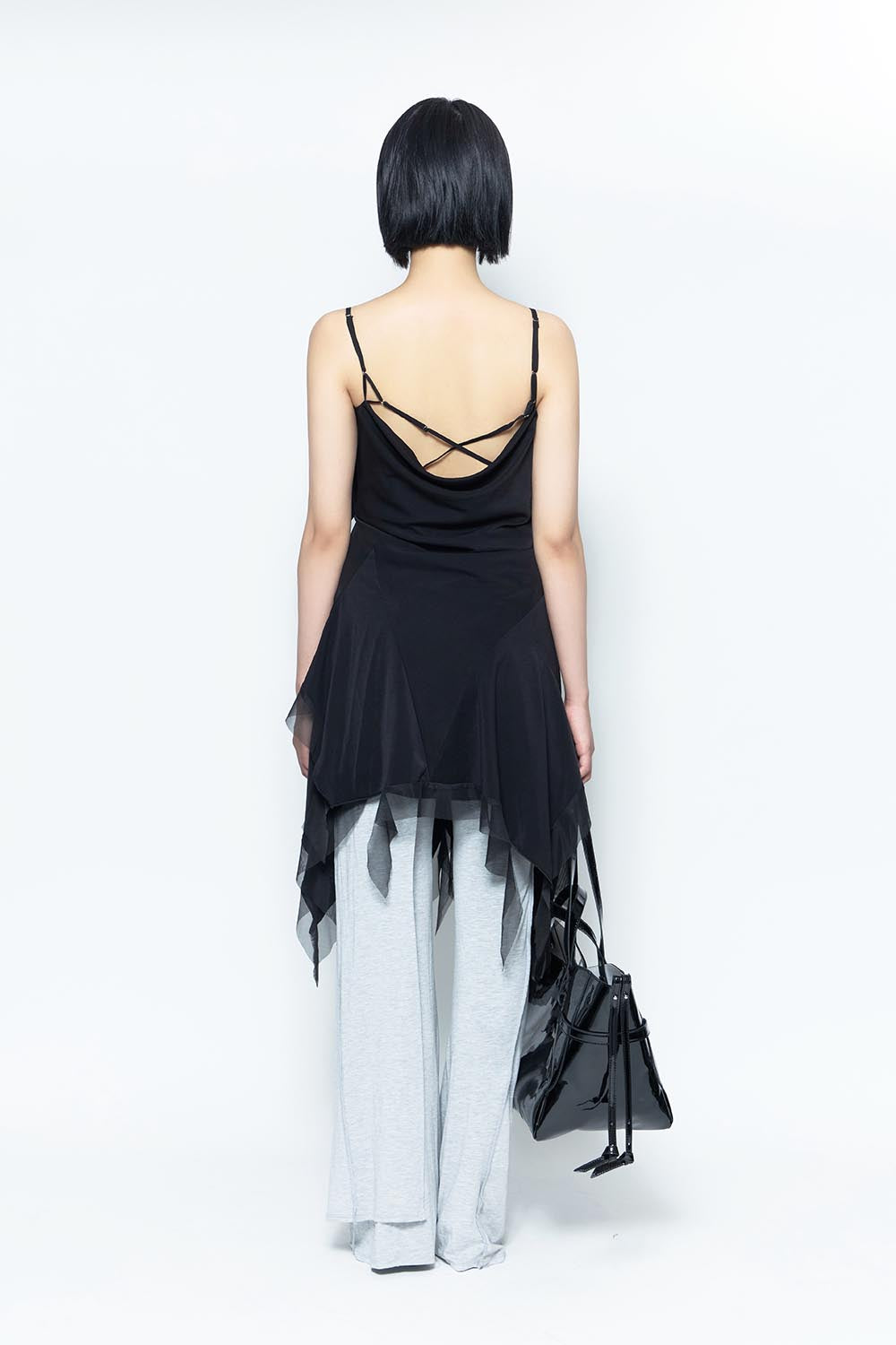 S asymmetry ruffle dress