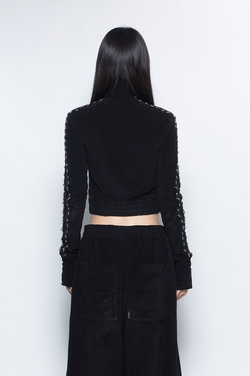S beaded track jersey jacket