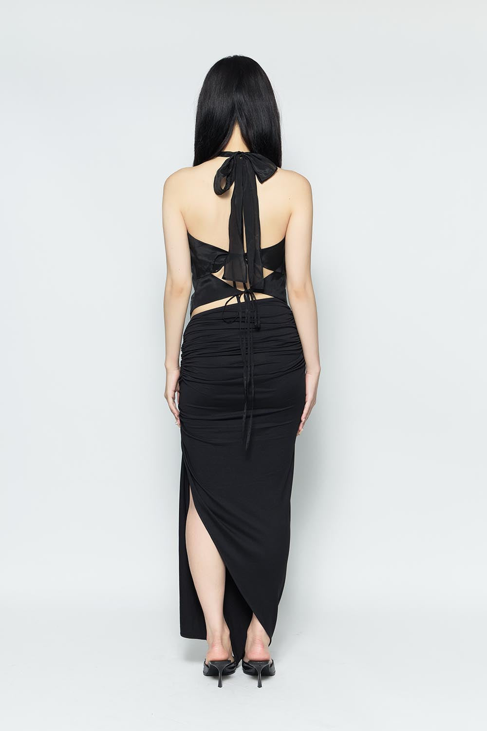 S symbol draped skirt
