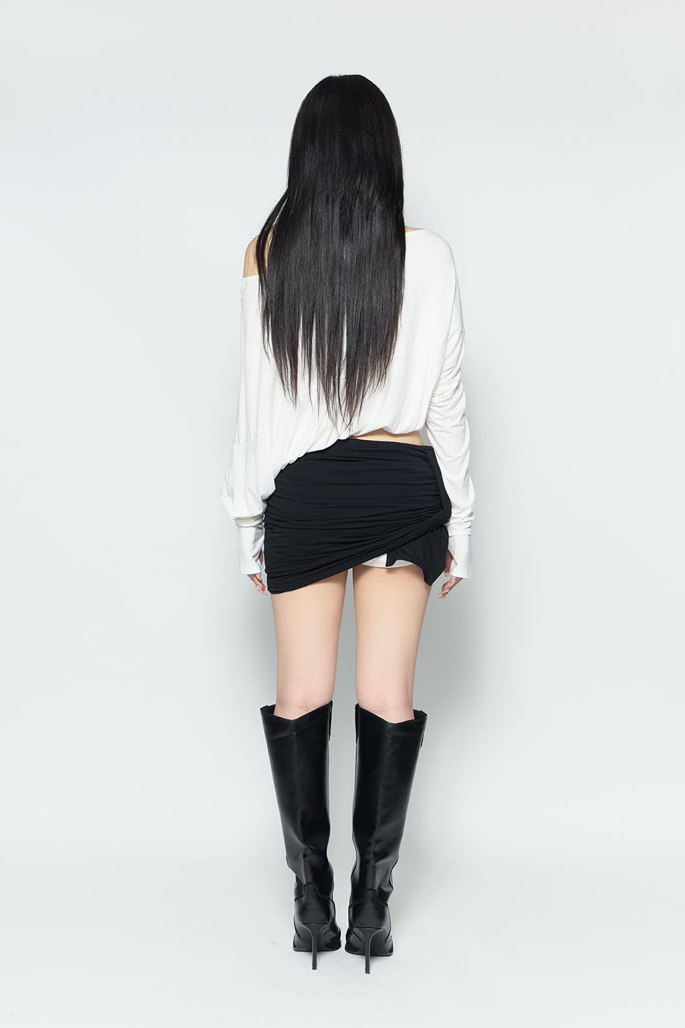 S drape ribbon shorts