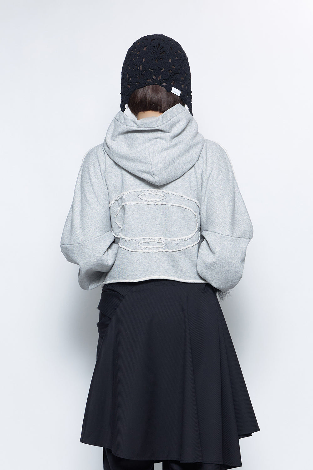 S open shoulder hoodie