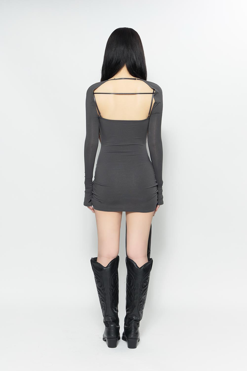 S waist drape dress mini