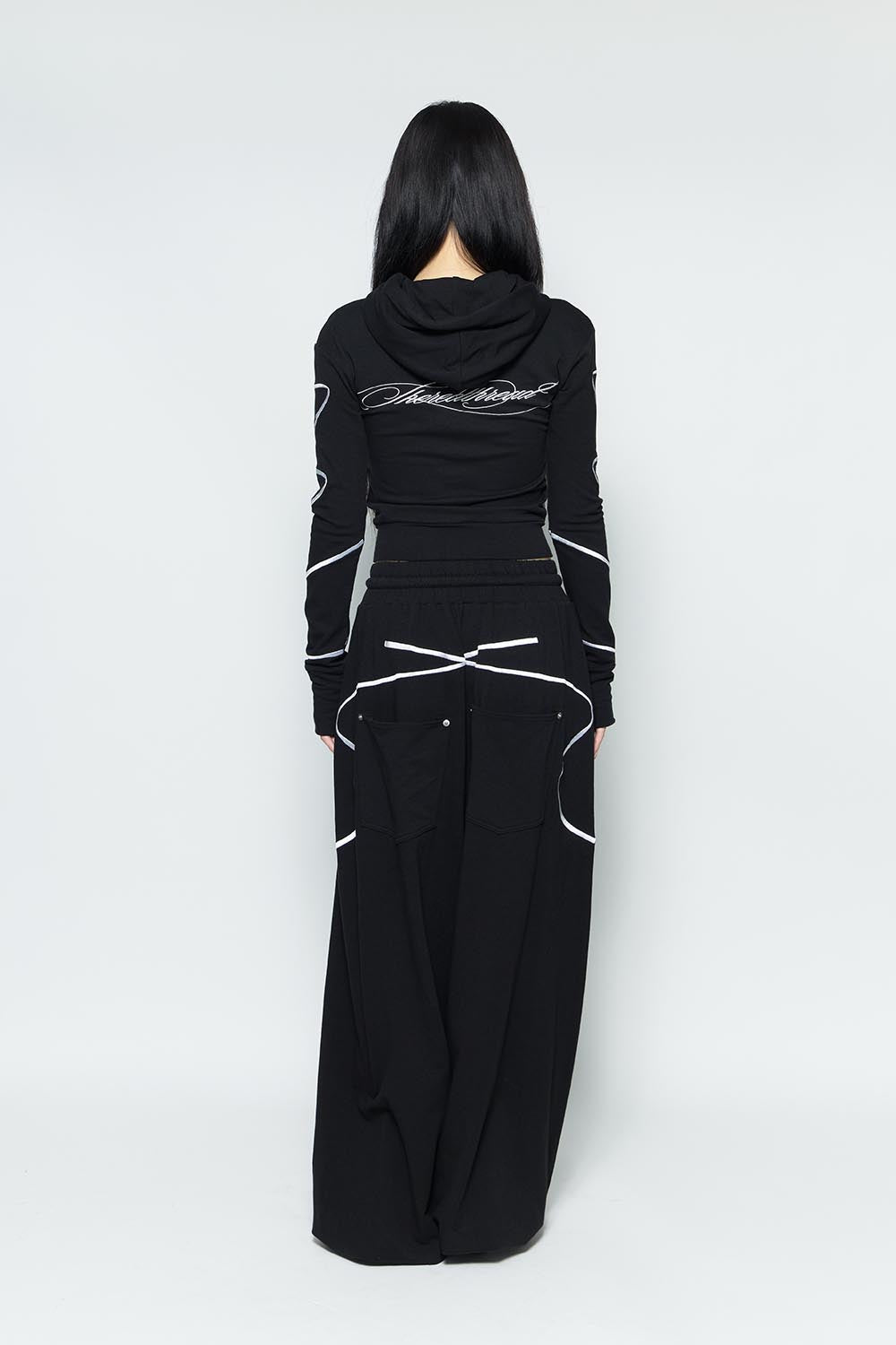 S embroidery ribbon pants