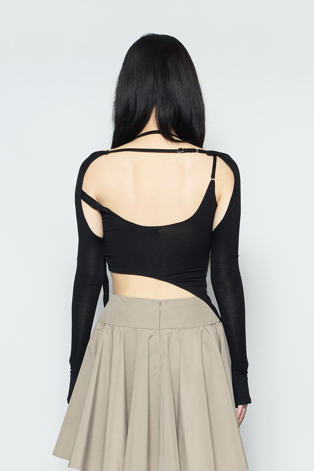 S asymmetric halter tops