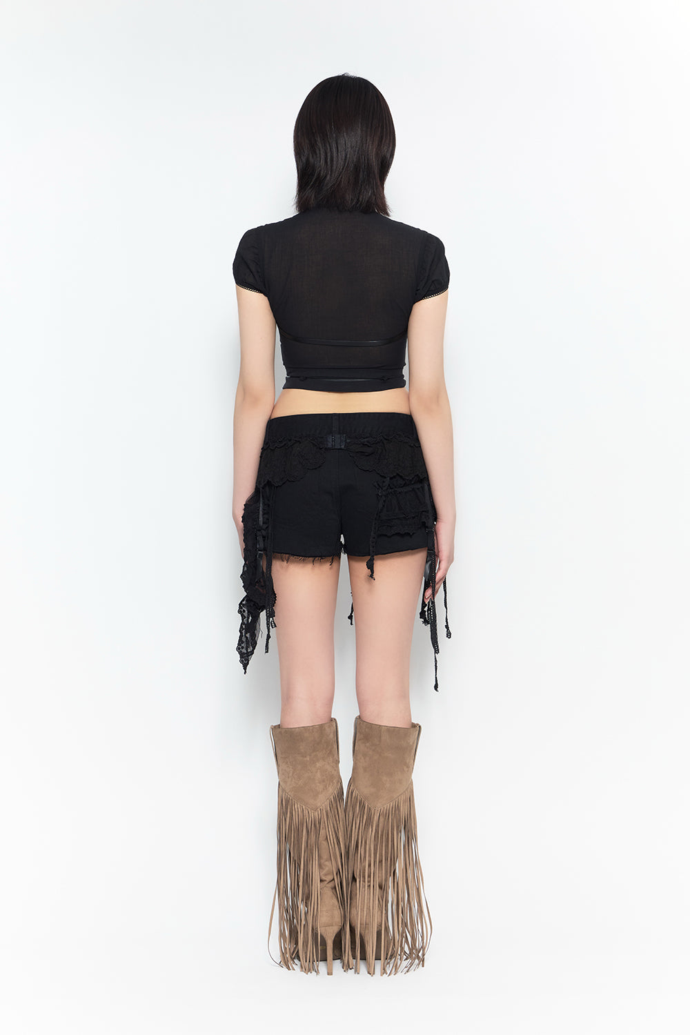 veil frill garter shorts