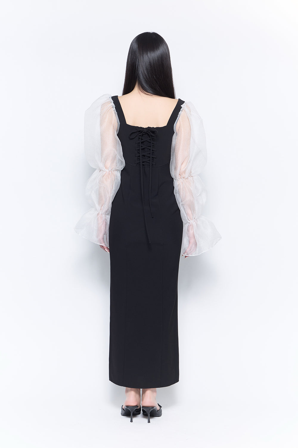 corset swiched sheer dress
