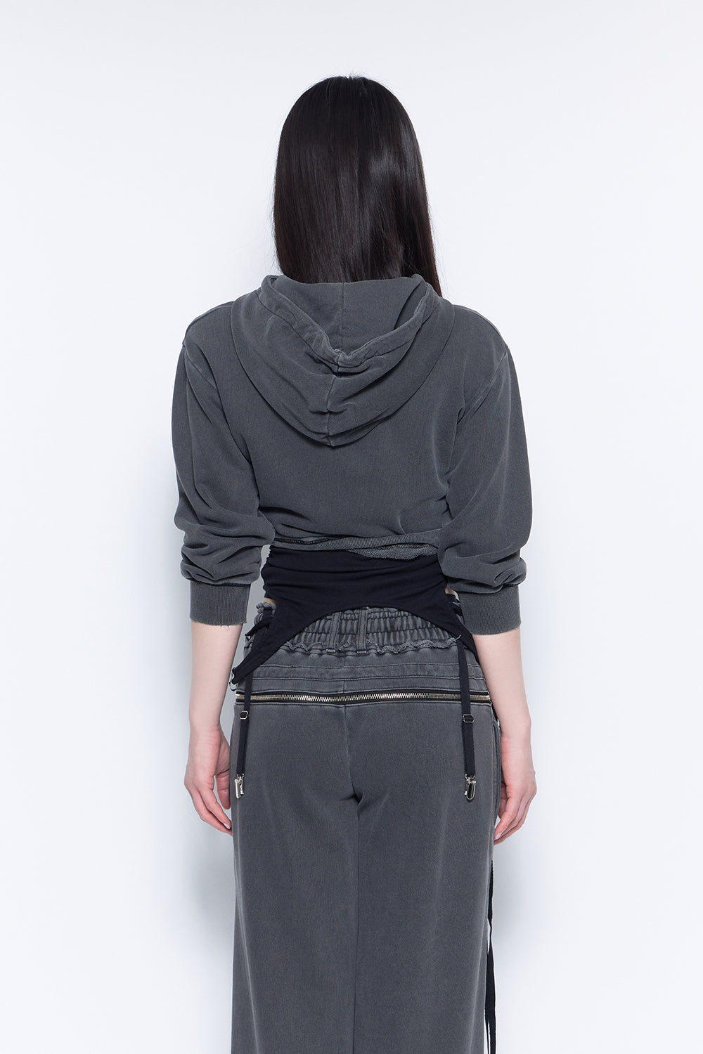 トップス theredthread S mid-sleeve hoodie cropped THEREDTHREAD / ザレッドスレッド】mid sleeve cropped hoodie 2