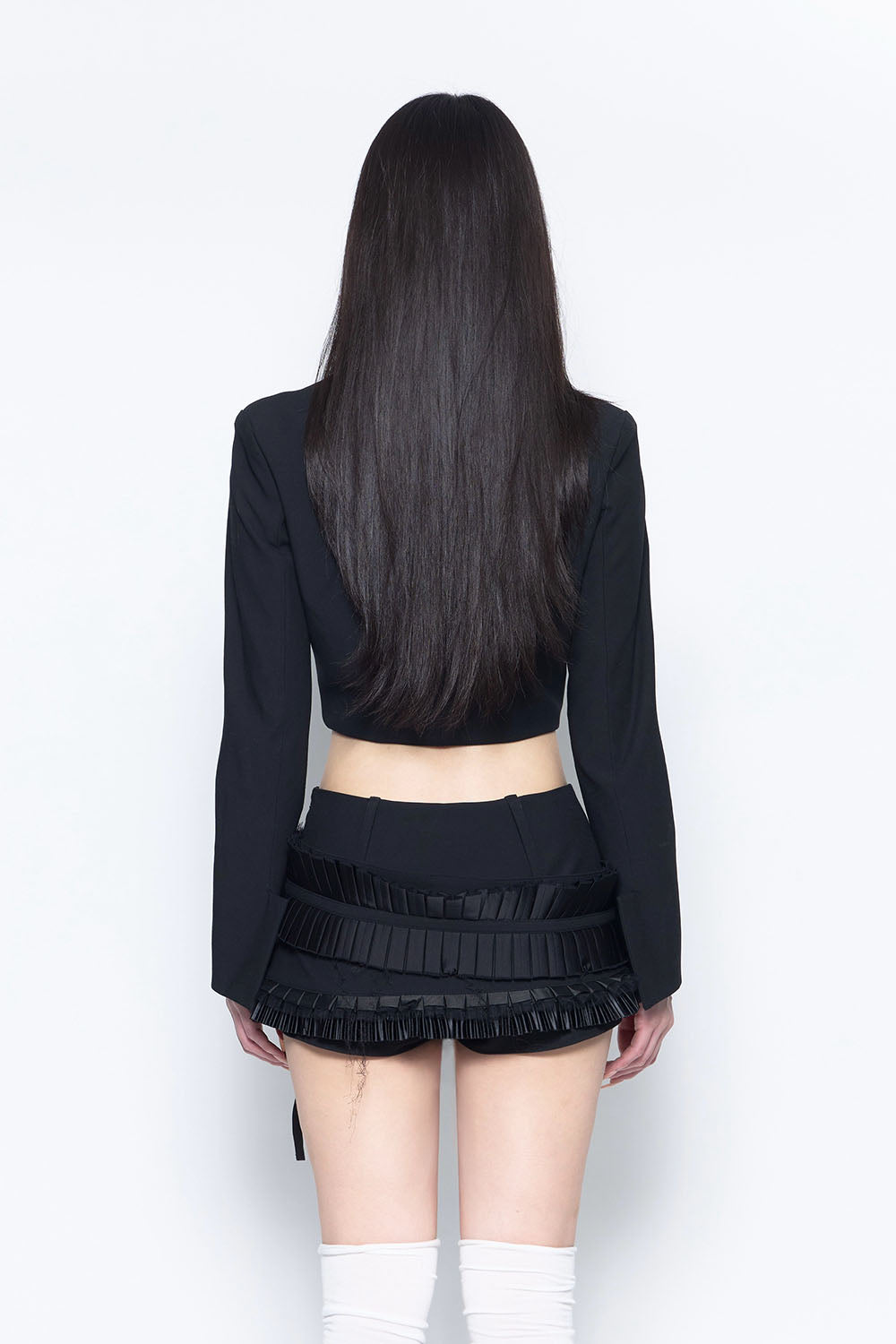 S lace trim suit ensemble