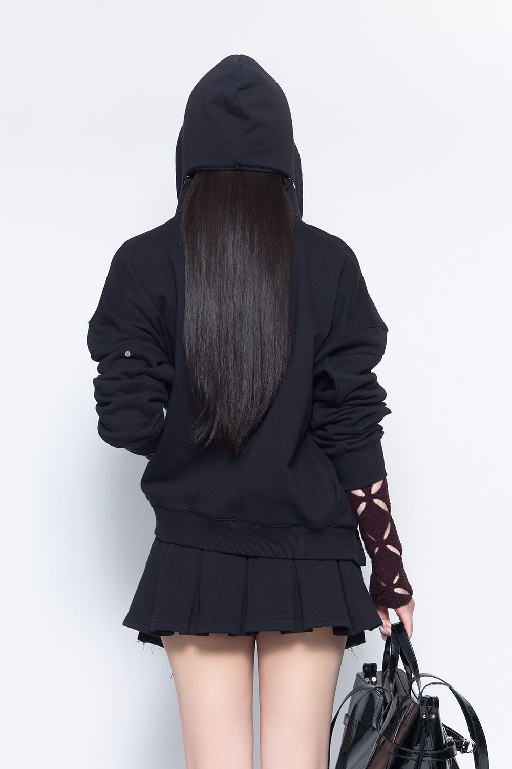 S w zip hoodie long