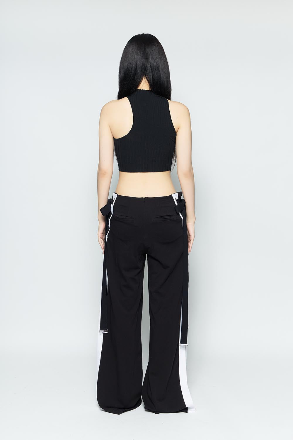 S loose fit contrast pants