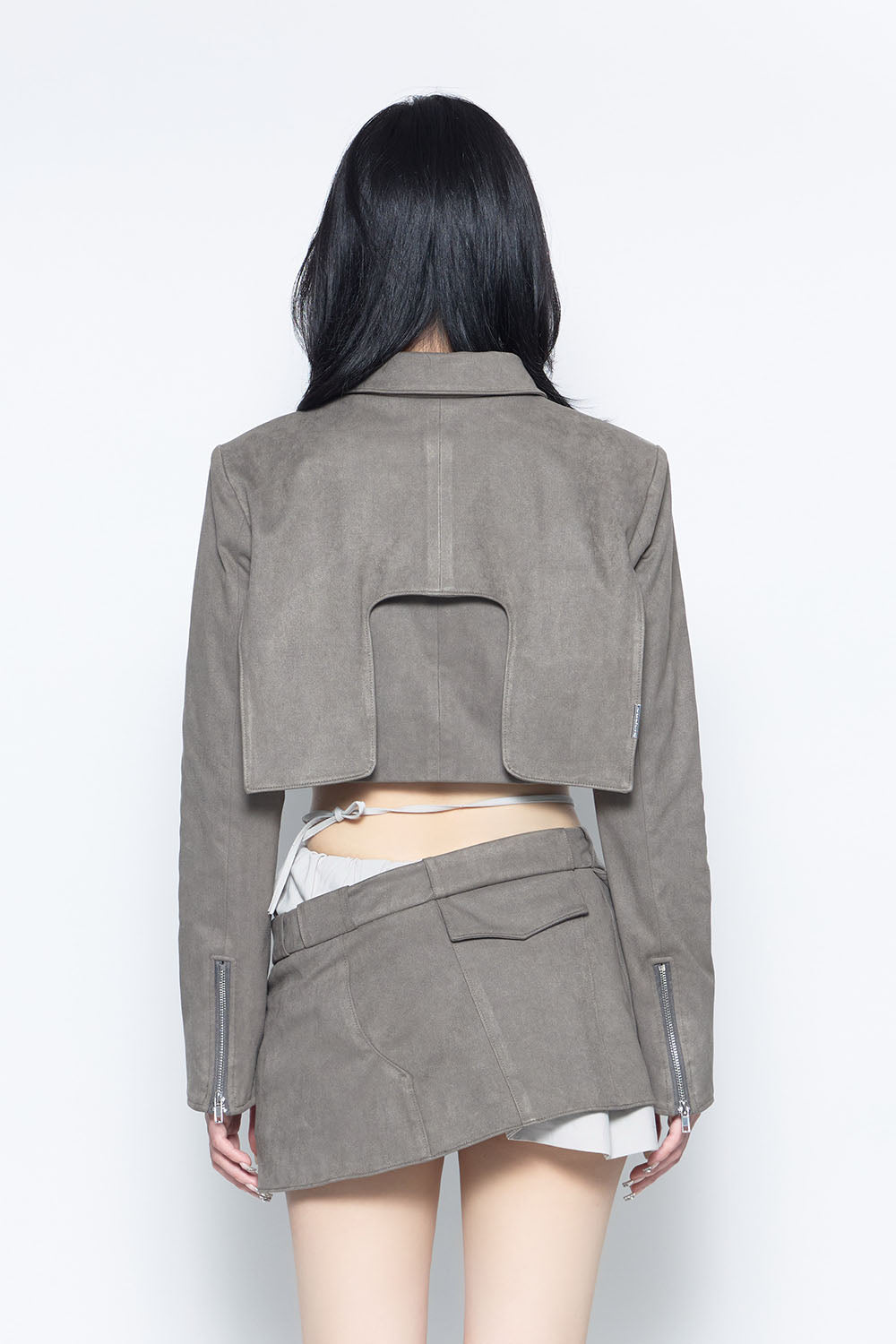 S suede cutout jacket