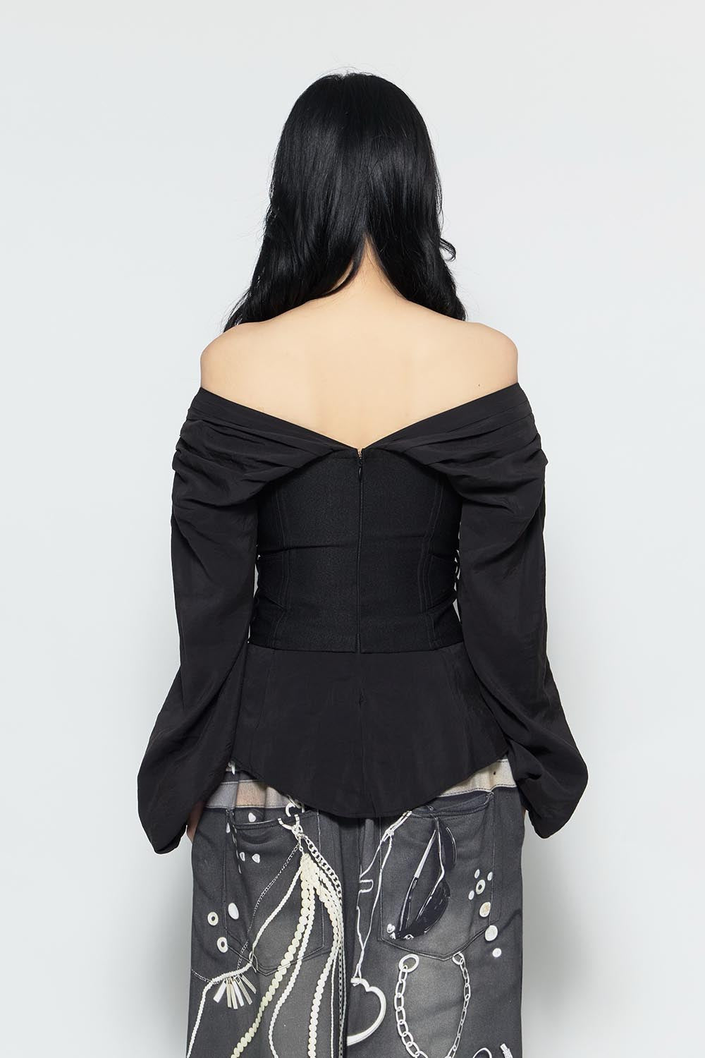 S burlesque corset blouse