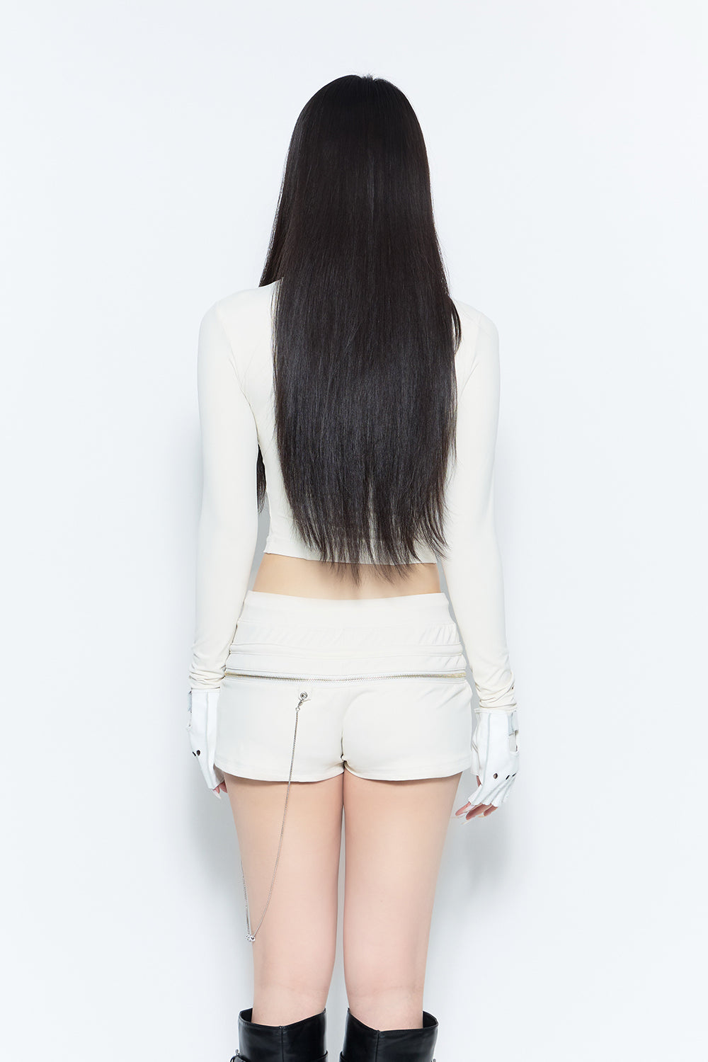eyelet zip fit hoodie