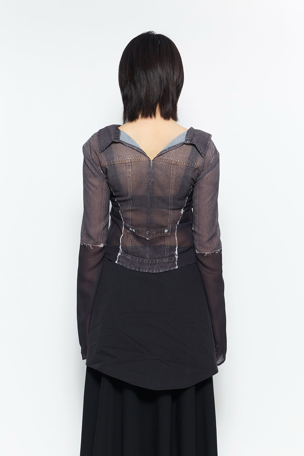print sheer shirt