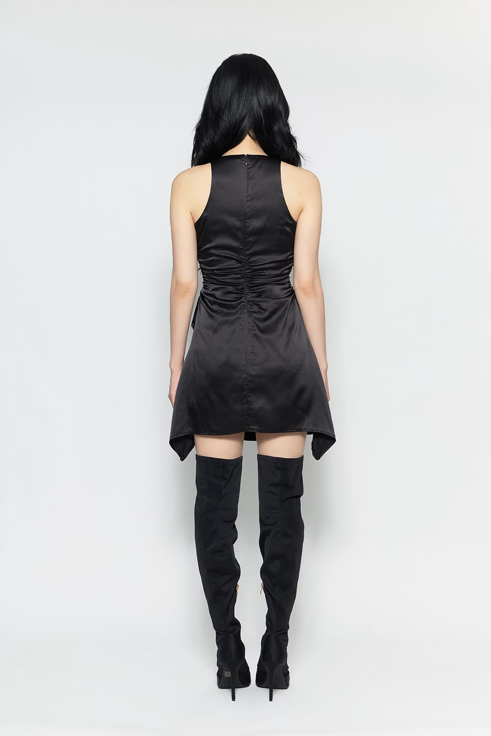 S satin flow dress mini