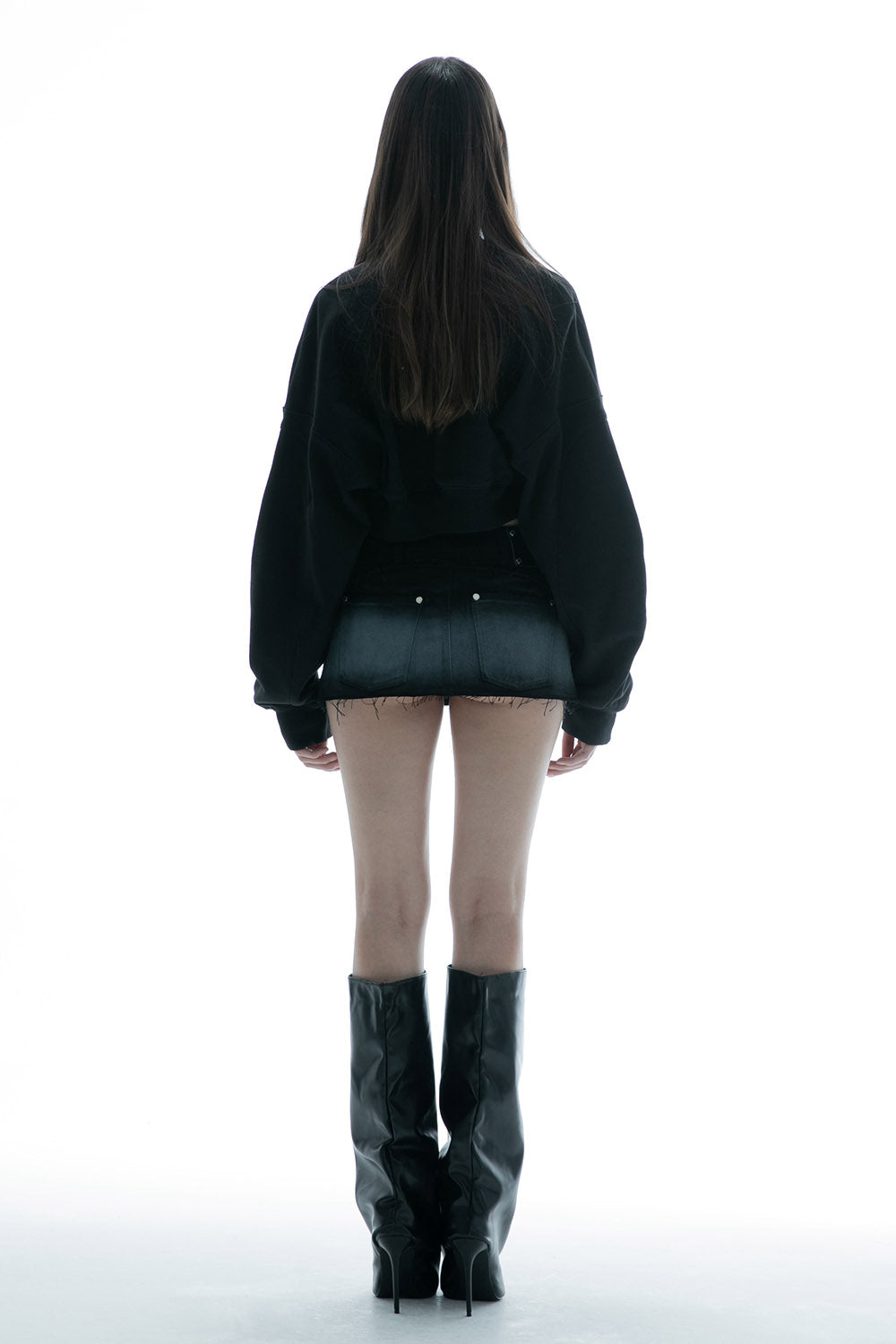 スカート THEREDTHREAD micro skirt gradation black THEREDTHREAD / ザレッドスレッド】S micro skirt gradation