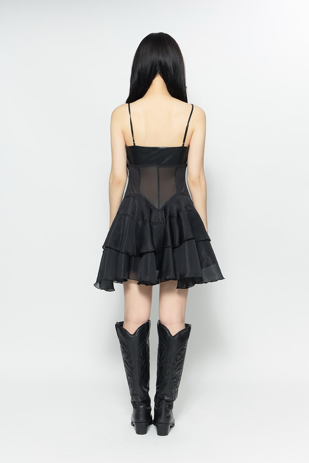 S layered ruffle dress mini