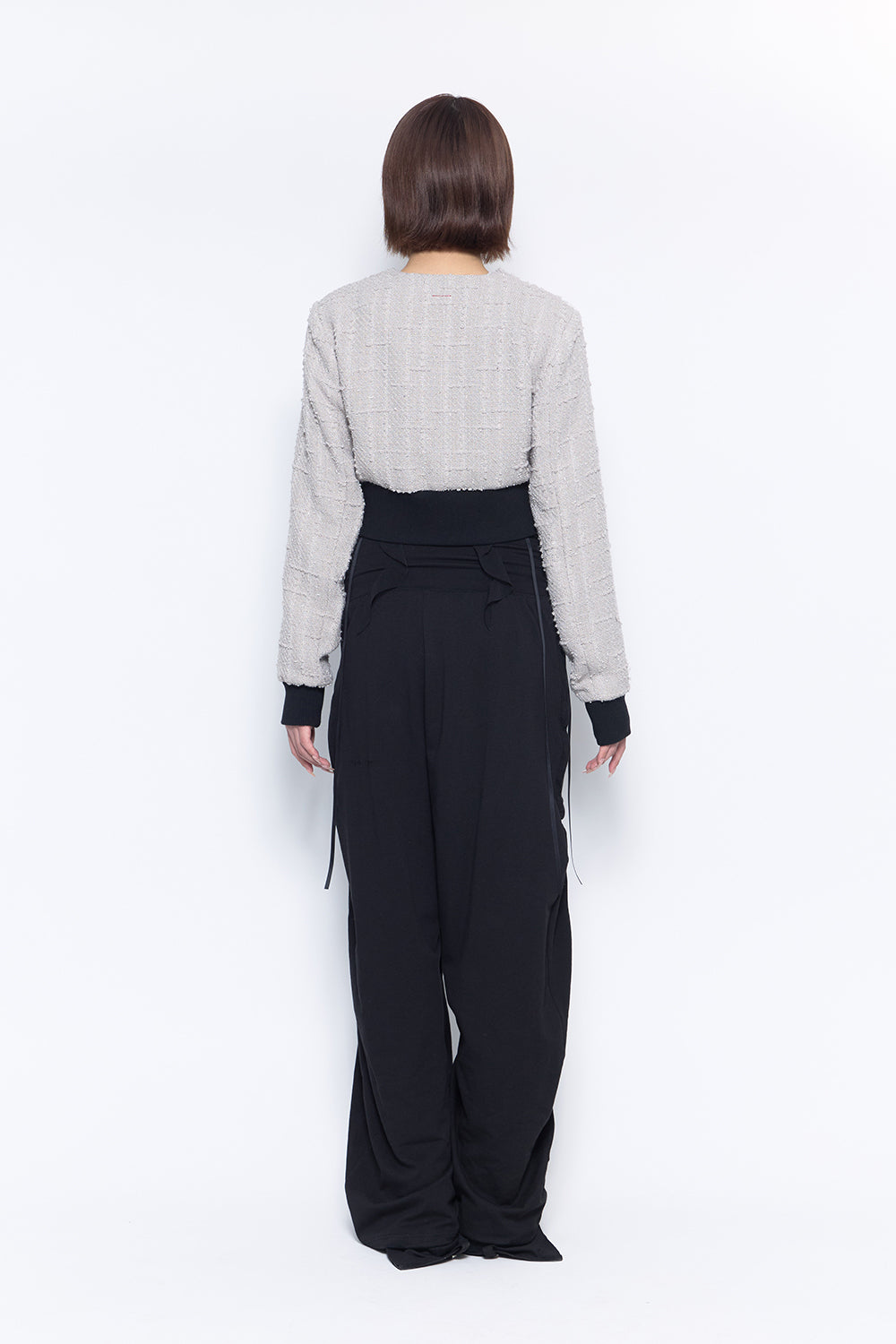 S ribbon smocking sweat pants