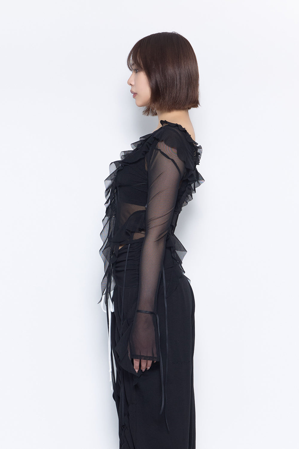 トップス theredthread S dot flow frill tops THEREDTHREAD / ザレッドスレッド】S flow frill tops