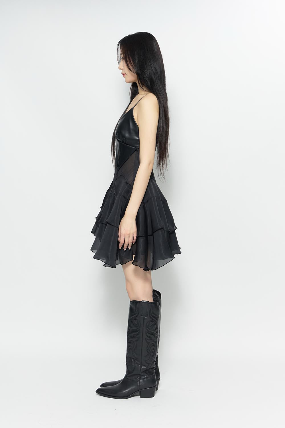 S layered ruffle dress mini