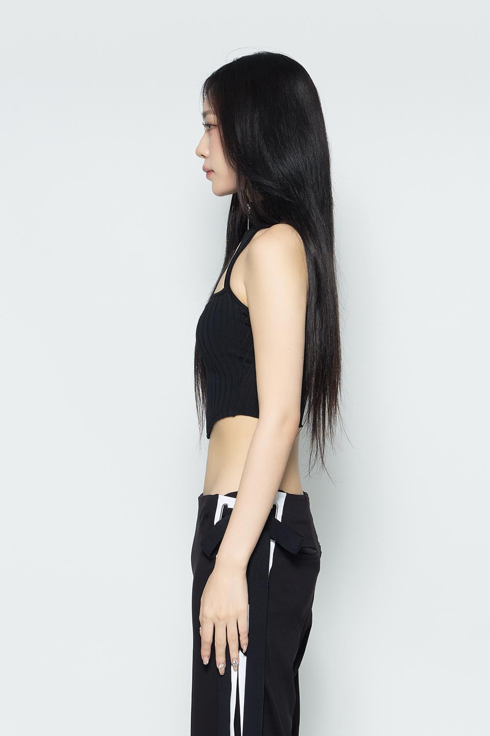 S asymmetric zip up tank