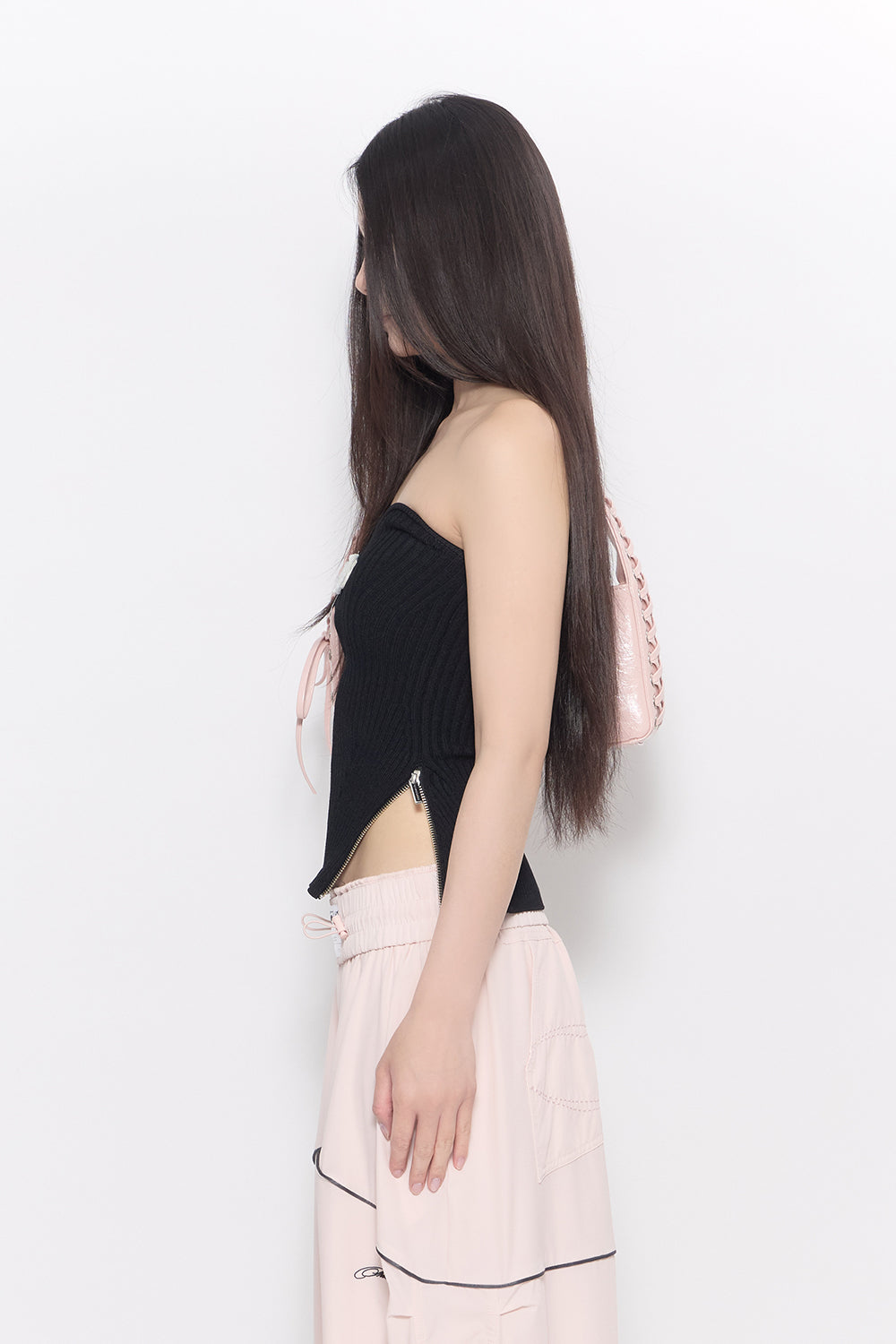 corset laced bag