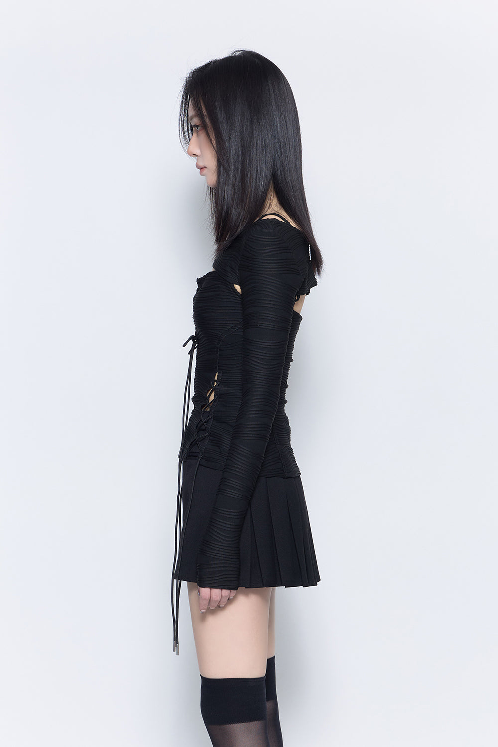 THEREDTHREAD / ザレッドスレッド】lace up layered corset