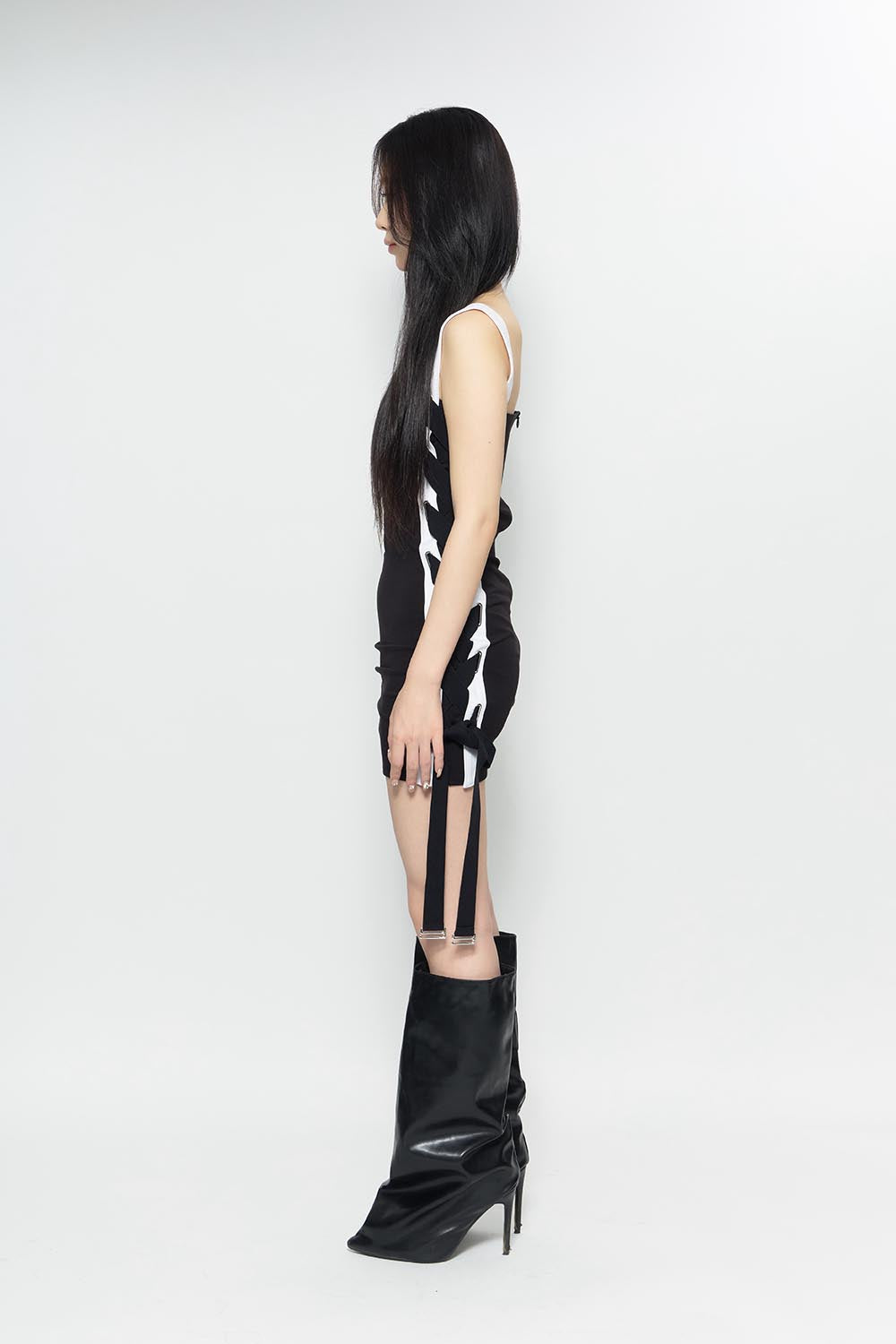 S contrast jersey dress mini