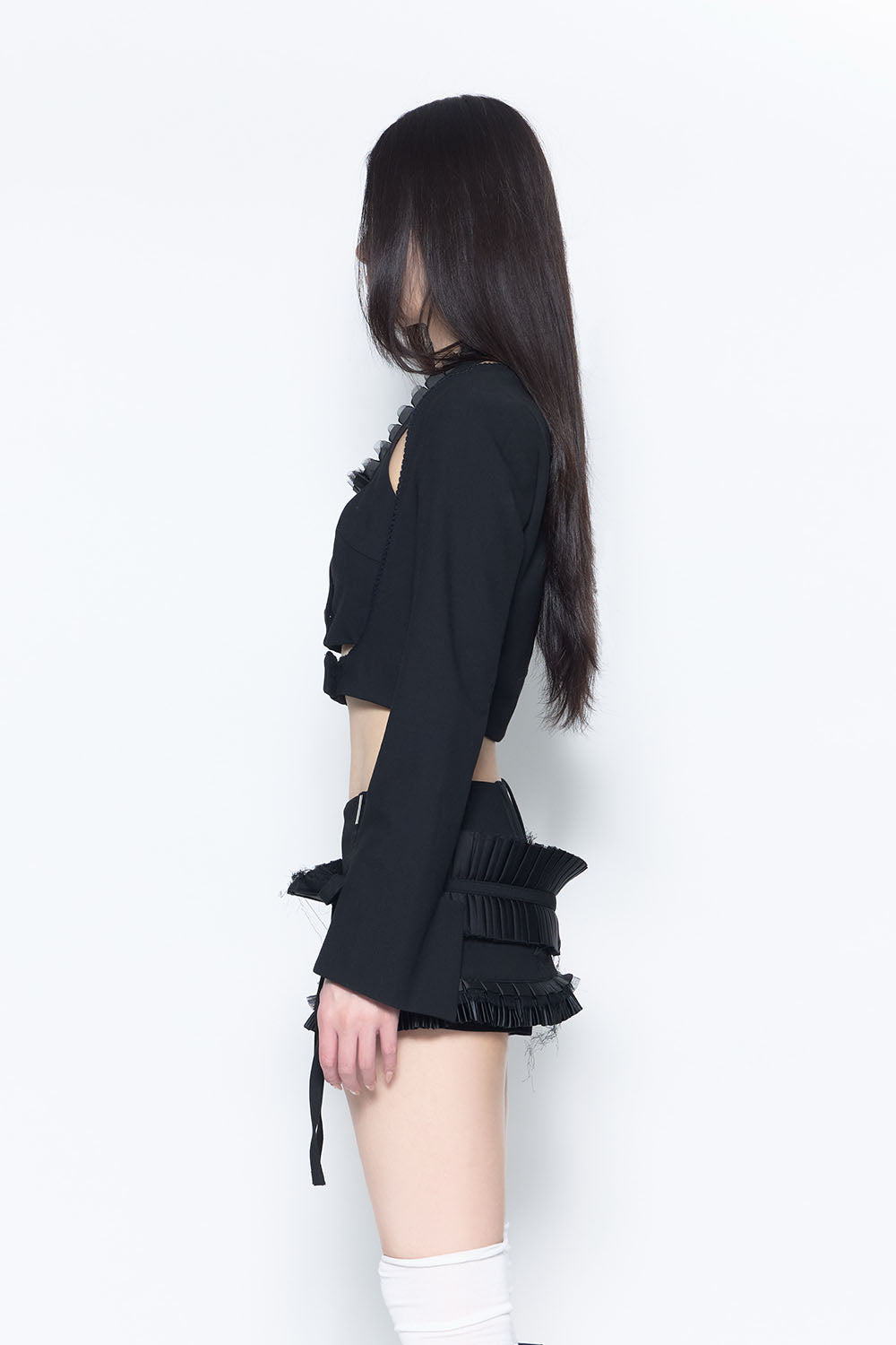 S lace trim suit ensemble