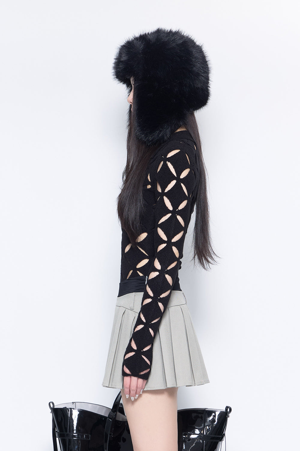 S knit fit tops repeat petal