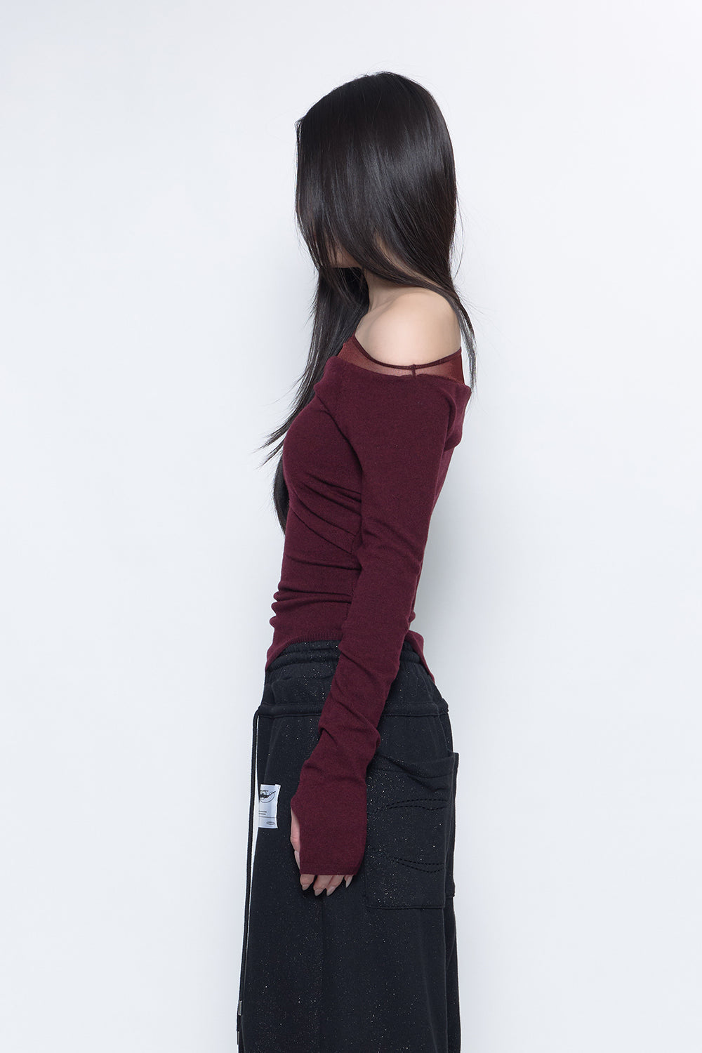 THEREDTHREAD / ザレッドスレッド】S sheer asymmetric tops