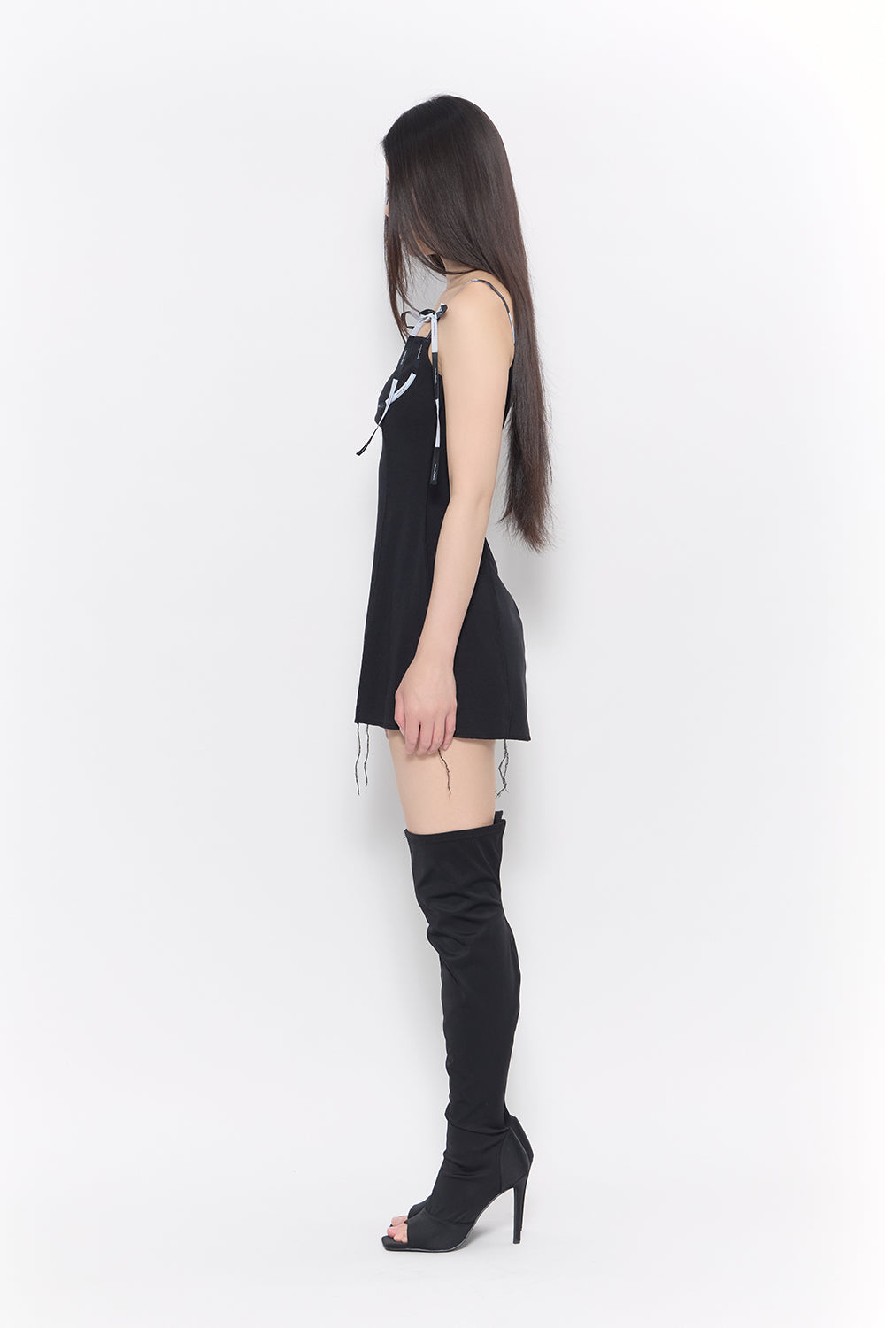 ribbon trim dress mini