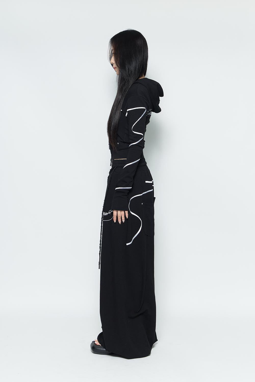 S embroidery ribbon pants