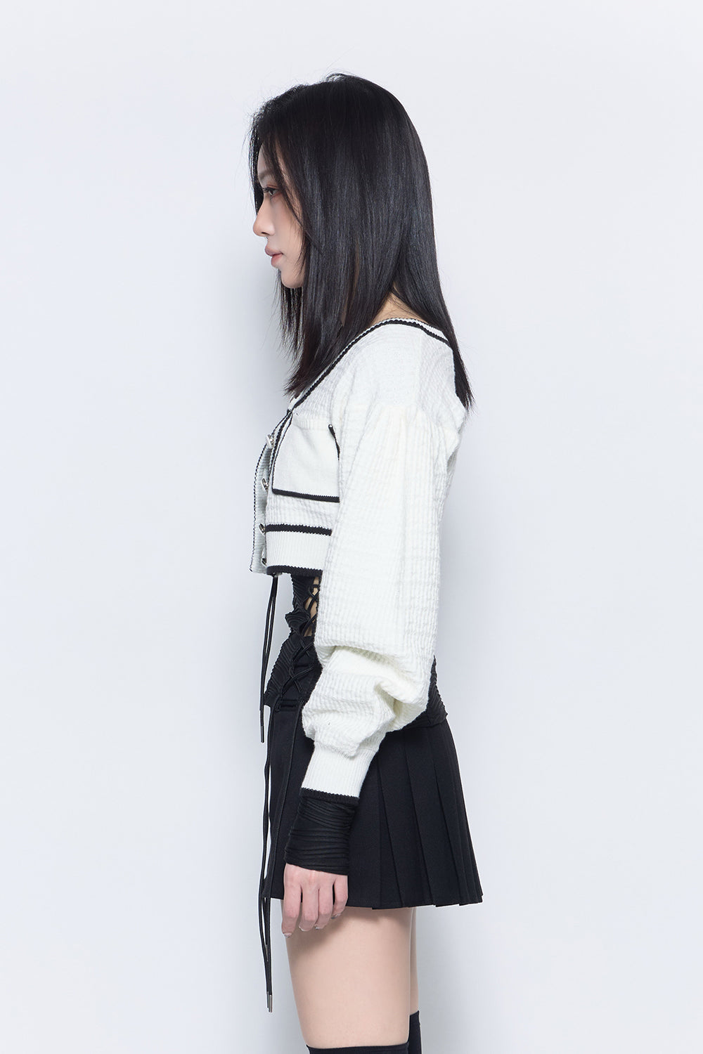 frame knit cardigan