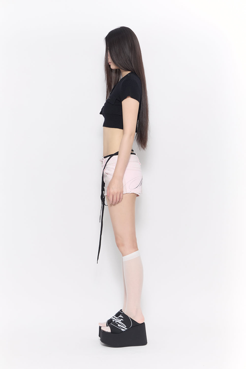 corded script skirt mini