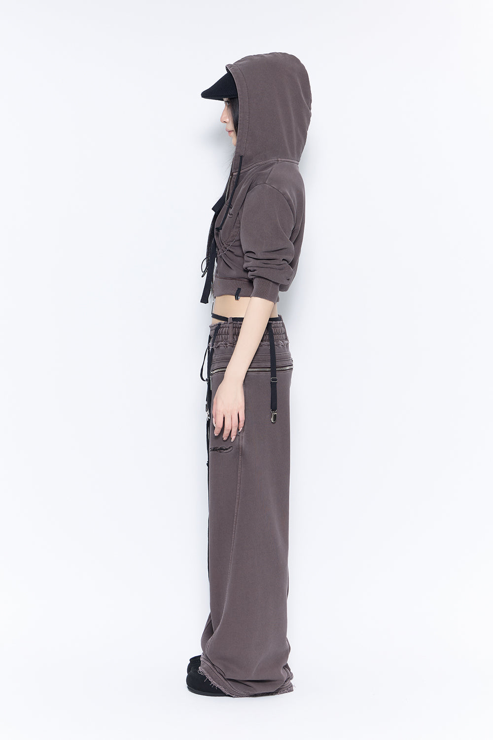 garter zip sweat pants