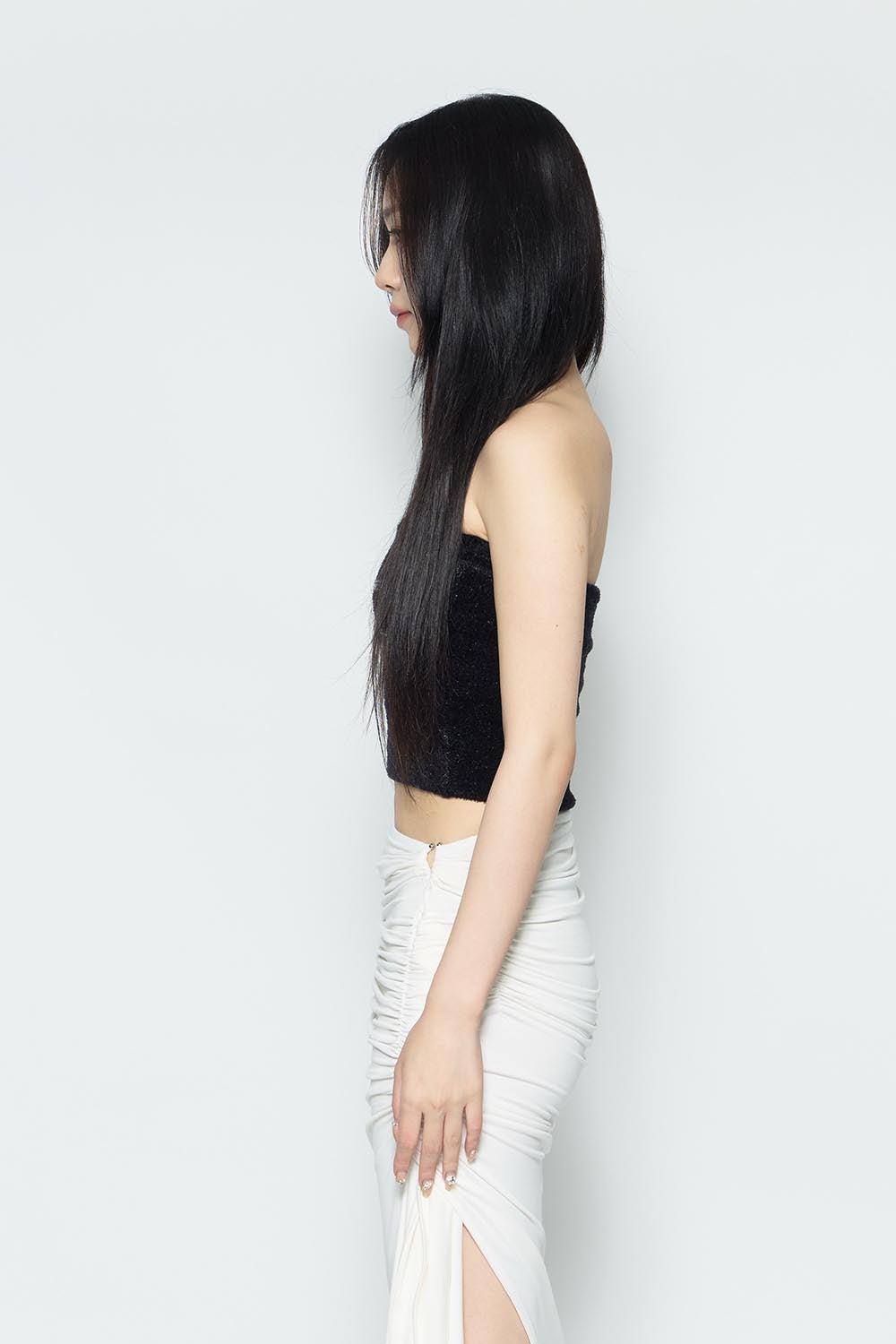 S logo fluffy bare tops