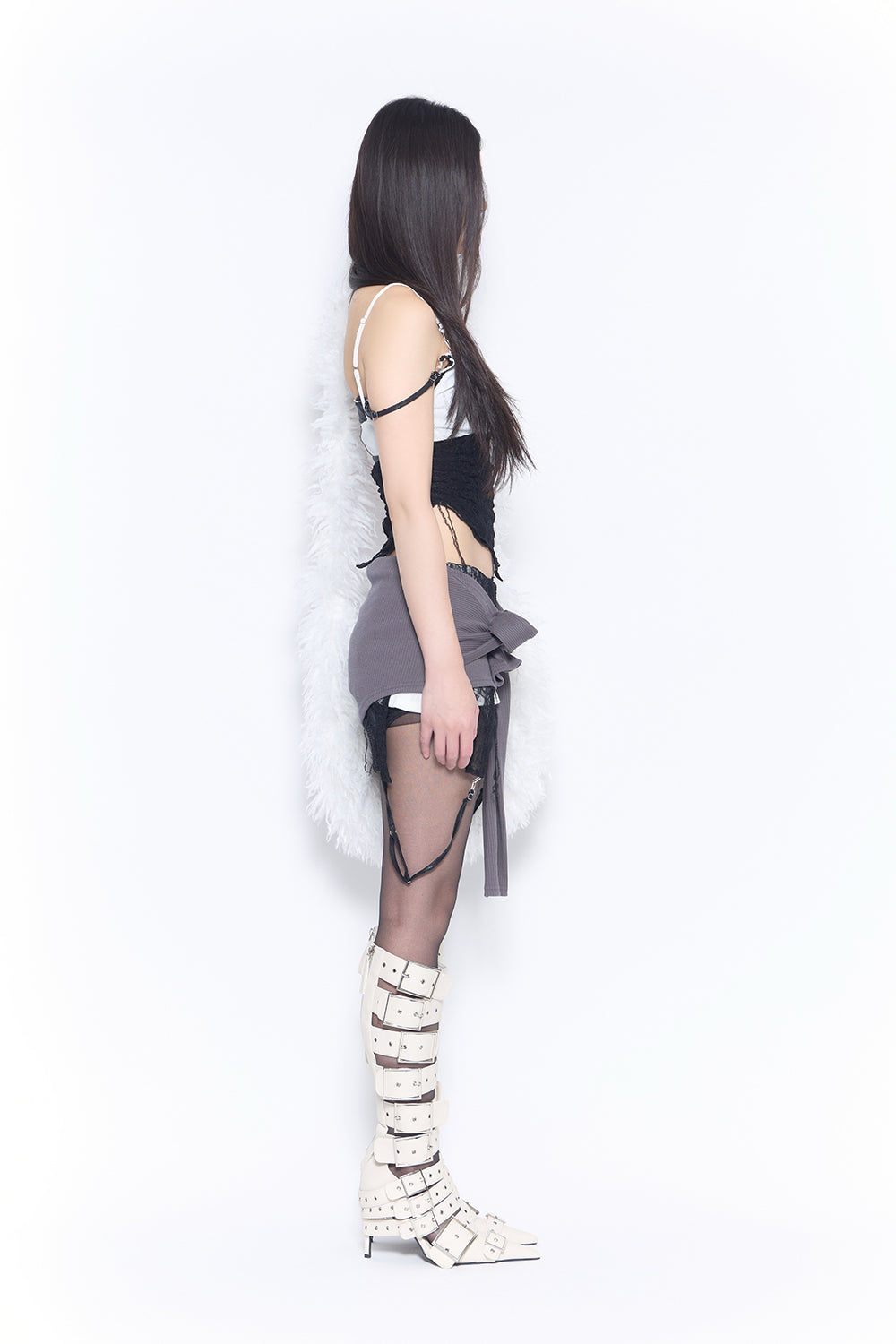 veil layered skirt mini