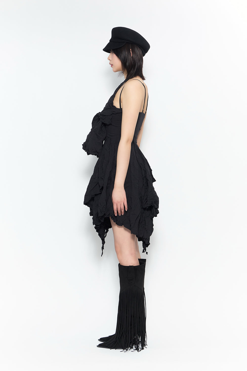 crinkled layered dress