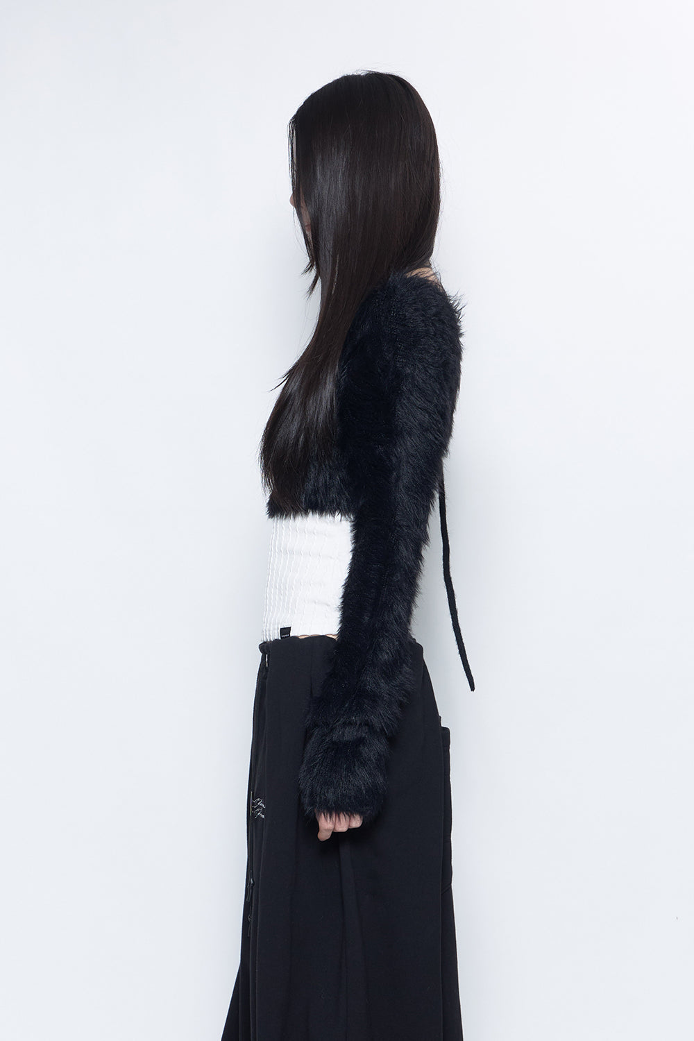 S feather knit cropped