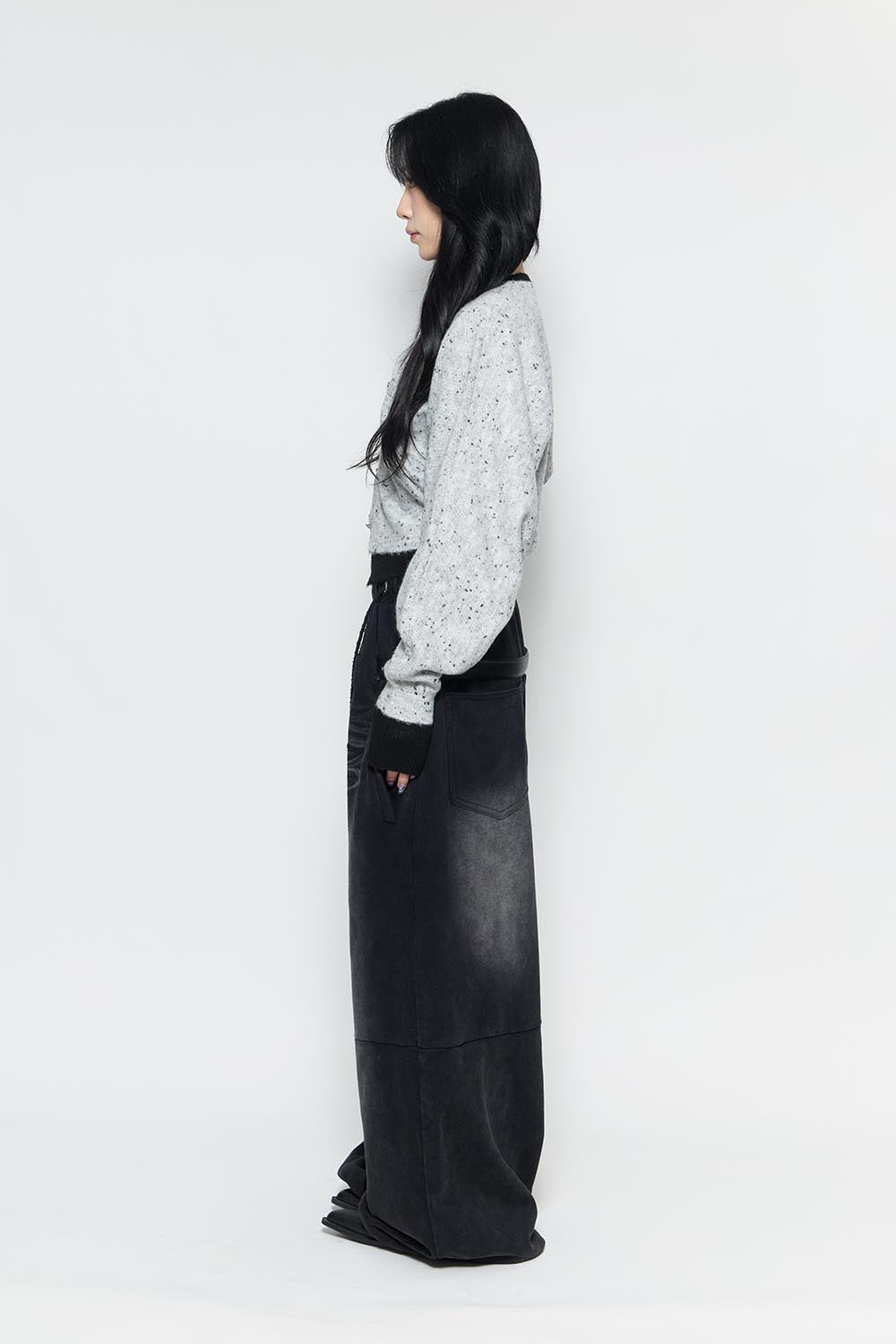 S blasted belt sweat pants
