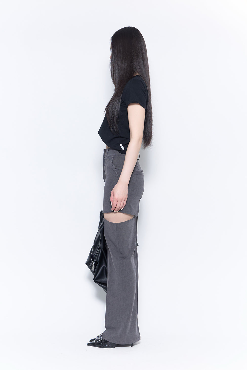 hook slit slacks pants