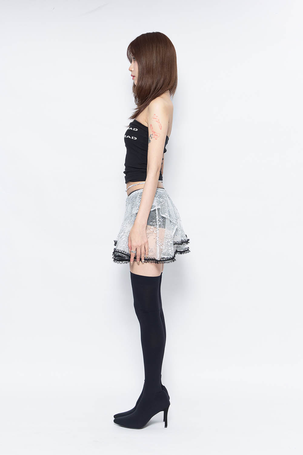 スカート THEREDTHREAD S ribbon dress pleats THEREDTHREAD / ザレッドスレッド】S ribbon dress pleats