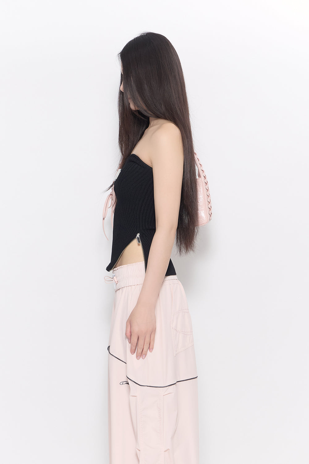 rib zip bare tops