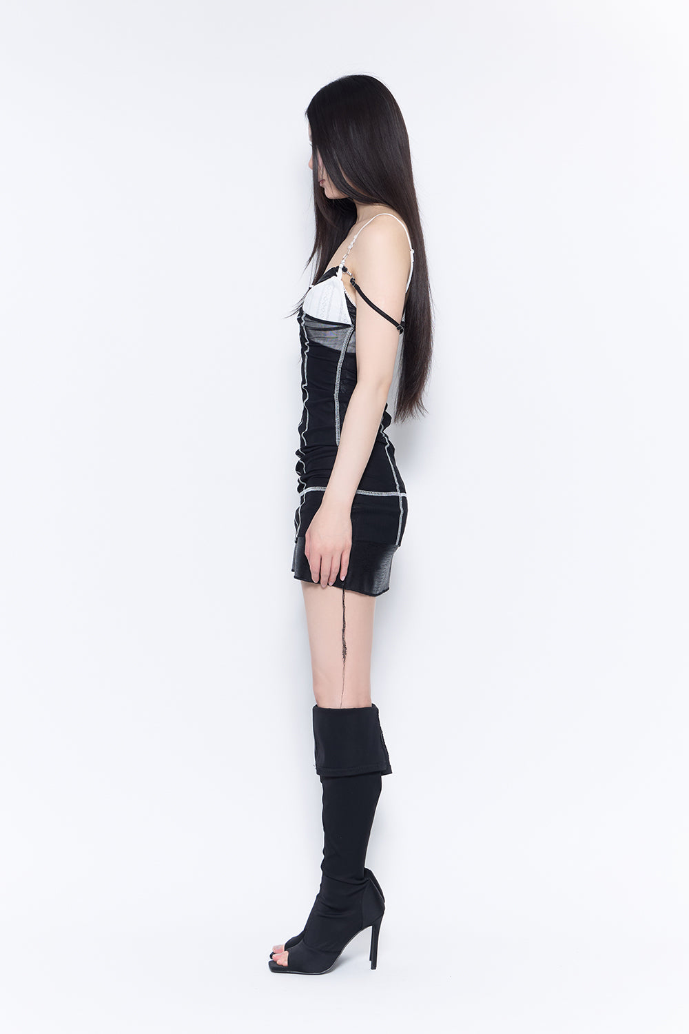veil layered dress mini