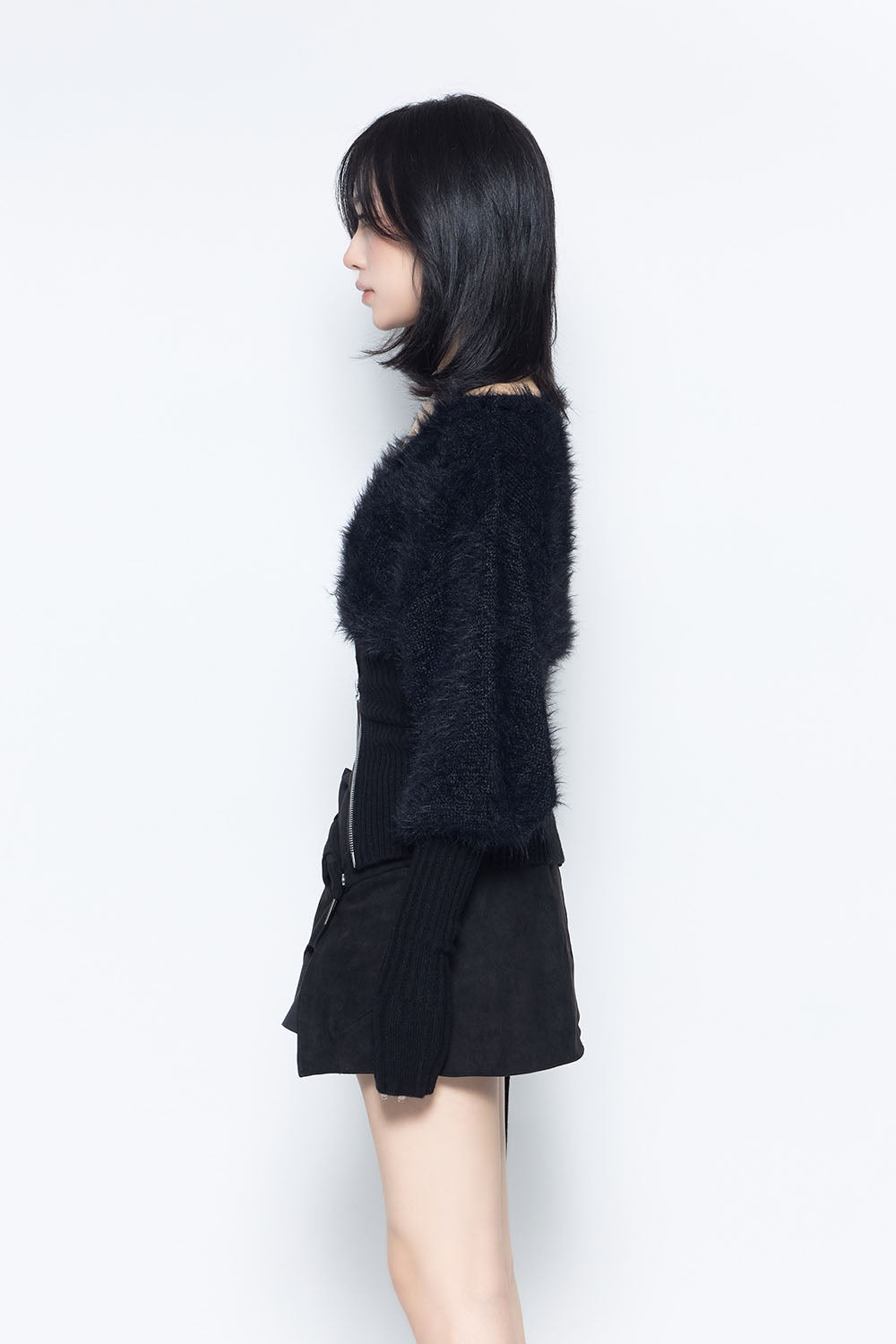 S contrast zip knit