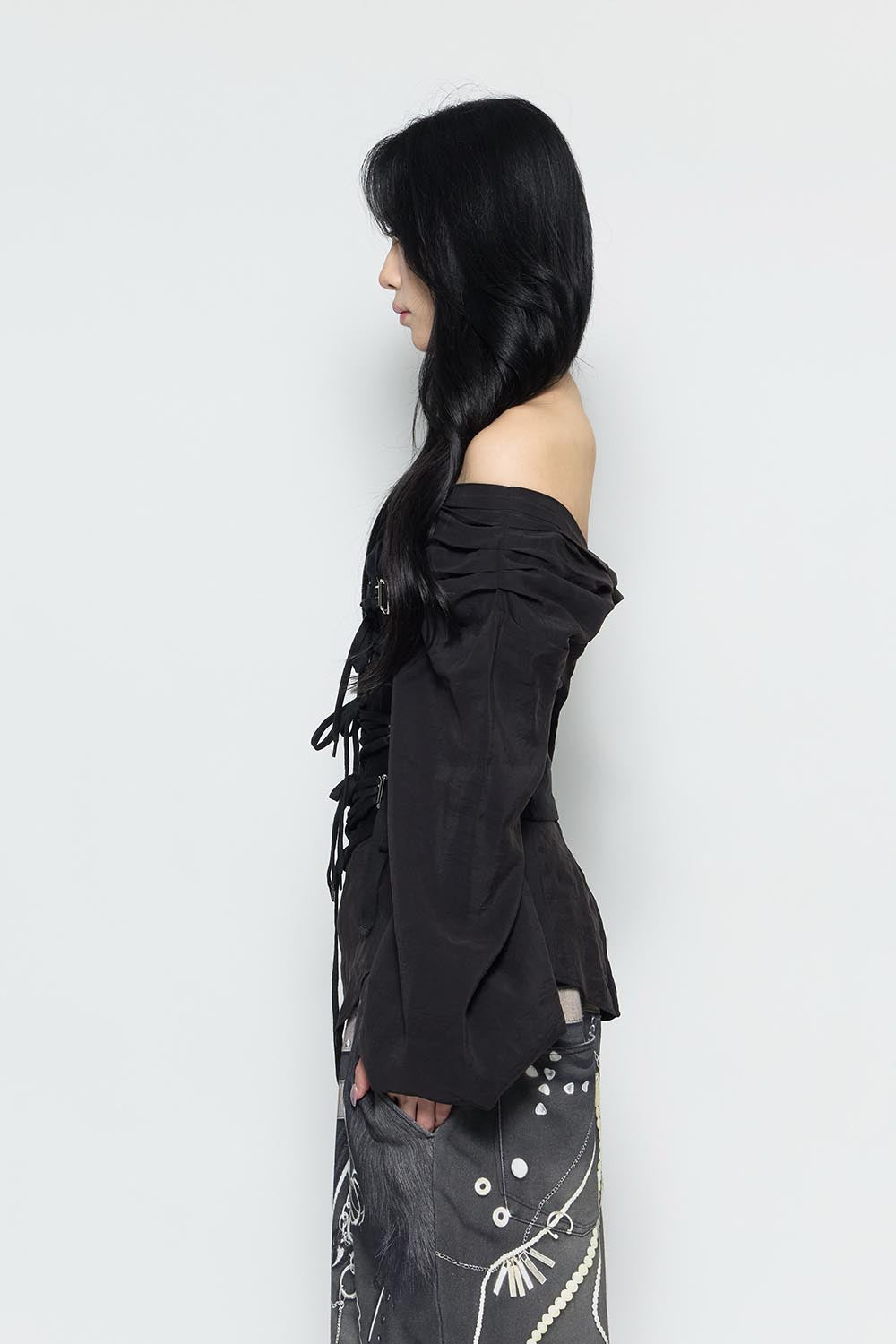 トップス theredthread S burlesque corset blouse THEREDTHREAD / ザレッドスレッド】S burlesque corset blouse