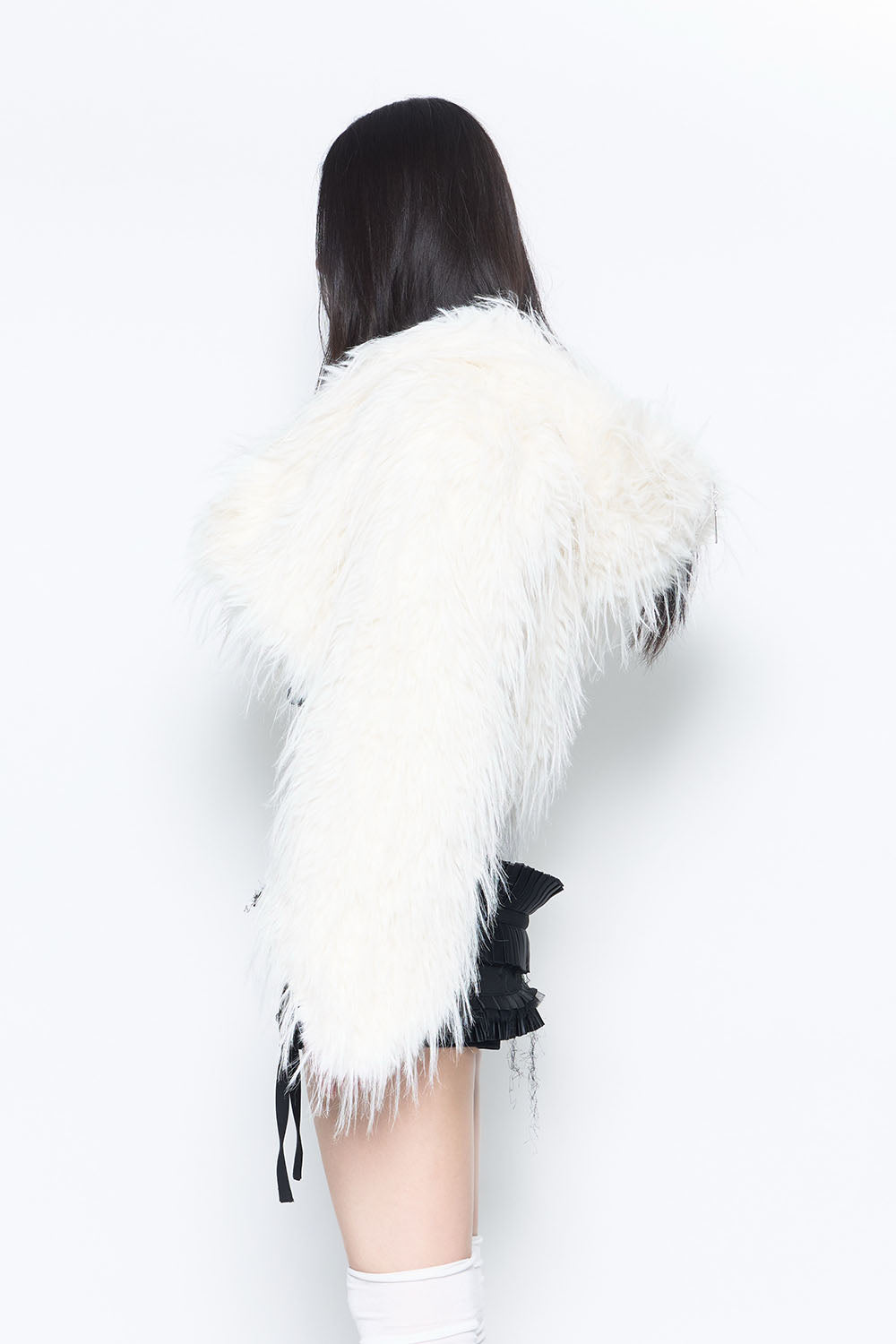 S fur hooded jacket