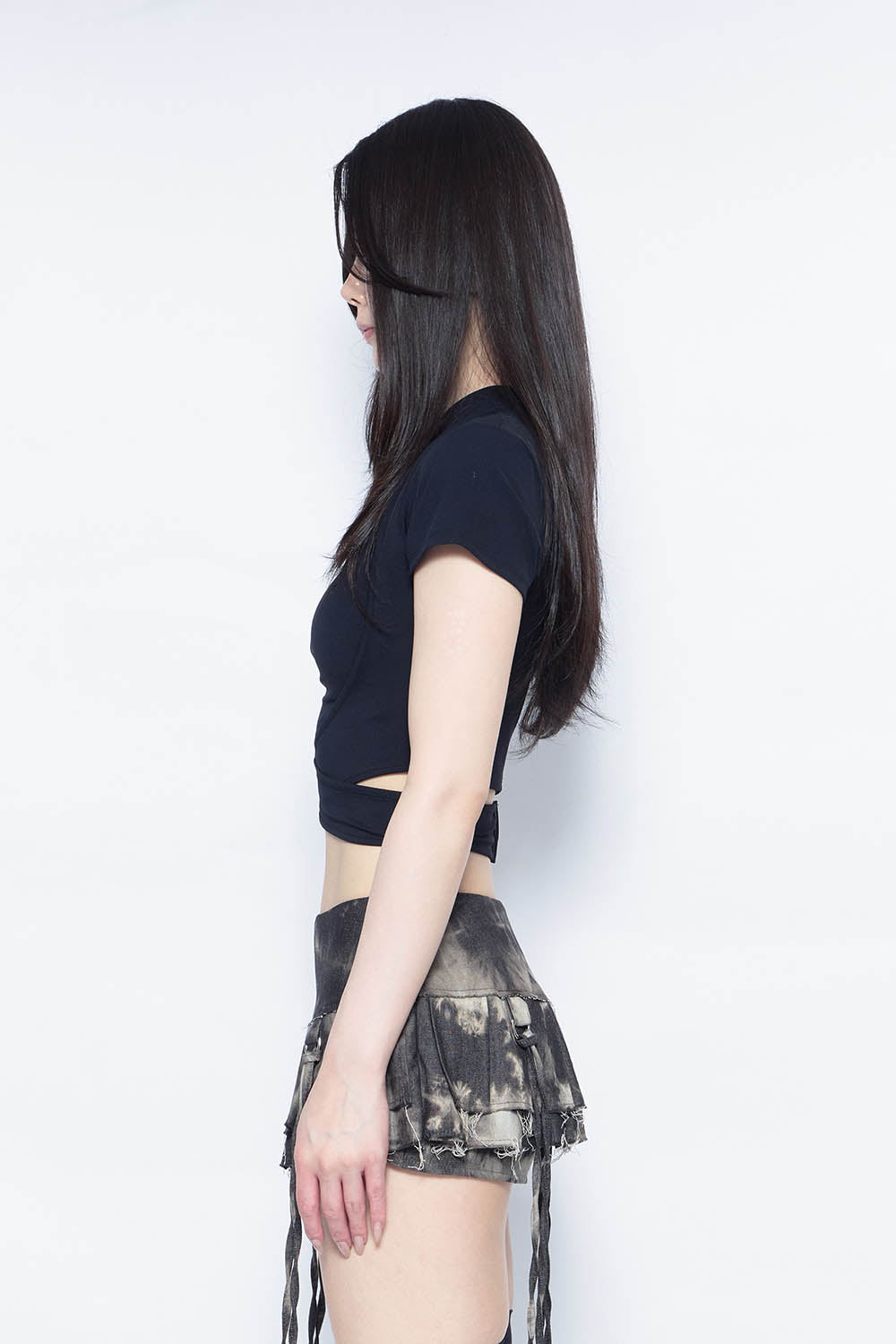 theredthread S front cross tops ブラック THEREDTHREAD / ザレッドスレッド】S front cross tops